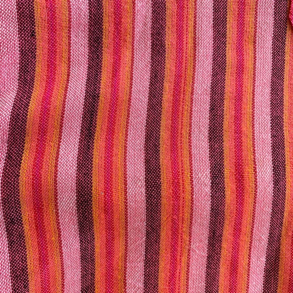 Hooded Stripped linen long sleeve shirt - Picture 3 of 4